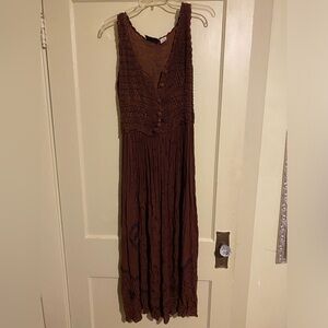 MPH Vintage Brown Sleeveless Knitted Dress